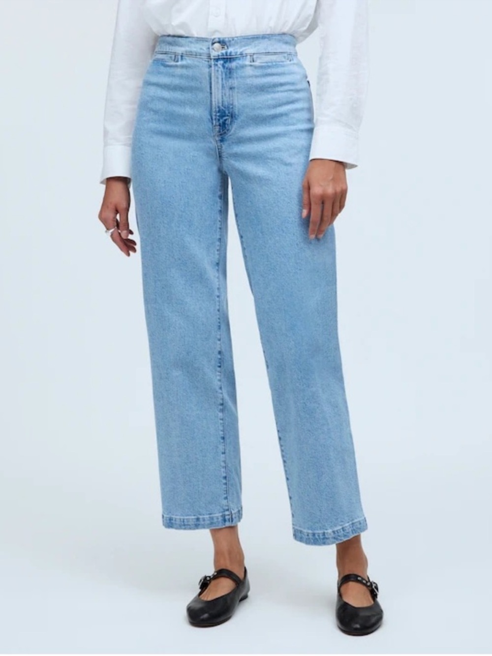 Madewell Emmett Wide Leg Crop Jeans Light Wash Size 27